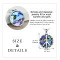 wholesale 925 Sterling Silver Abalone Shell Peace Sign Pendant Necklace for Women Men-0-4