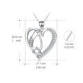 wholesale 925 Sterling Silver Dolphin in Heart Pendant Necklace with CZ Stones for Women and Girls - 45 cm Chain Length-0-2