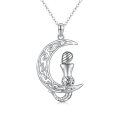 wholesale 925 Sterling Silver Crescent Moon & Mermaid Tail Pendant Necklace for Women Celtic Design s-0-0