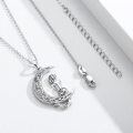 wholesale 925 Sterling Silver Crescent Moon & Mermaid Tail Pendant Necklace for Women Celtic Design s-0-1