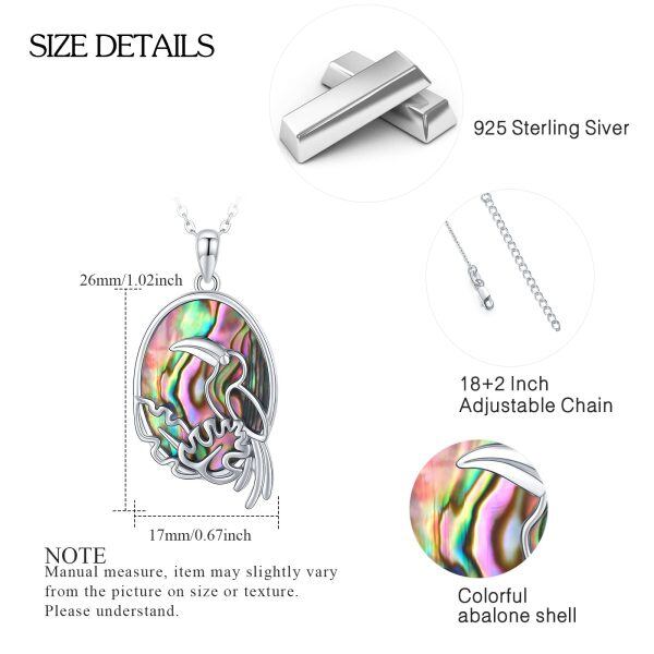 Sterling Silver Abalone Shell Sliver Plated Parrot Pendent Necklaces-5