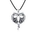 wholesale 925 Sterling Silver Heart-Shaped Dragon Pendant Necklace - Gothic Style Jewelry for Women and Men-0-0