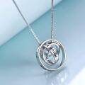 wholesale 925 Sterling Silver I Love You To the Moon And Back Engraved Triple Circle Cubic Zirconia Pendant Necklace For Mom-0-3
