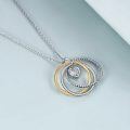 wholesale 925 Sterling Silver Double Circle Pendant Heart Charm Necklaces for Women Girls Mothers Day Gifts Jewelry Set-0-1