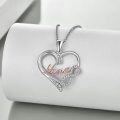 wholesale 925 Sterling Silver Nana Infinity Heart Pendant Necklace with Cubic Zirconia Stones and Chain 45cm Length-0-1