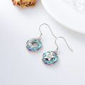 wholesale 925 Sterling Silver Round Cutout Moon & Stars Swarovski Crystals Dangle Earrings Gifts for Teenage Girl Mother's Day Valentines Xmas Jewelry Present Ideas-0-2