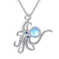 wholesale 925 Sterling Silver Moonstone Octopus Pendant Necklace for Women's -0-0
