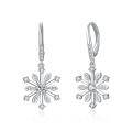 wholesale 925 Sterling Silver Zirconia Snowflake Drop Earrings for Women-0-0