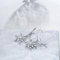 wholesale 925 Sterling Silver Zirconia Snowflake Drop Earrings for Women-0-1