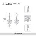 wholesale 925 Sterling Silver Zirconia Snowflake Drop Earrings for Women-0-2