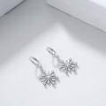 wholesale 925 Sterling Silver Zirconia Snowflake Drop Earrings for Women-0-3