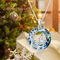 wholesale 925 Sterling Silver Flamingo & Tree of Life Pendant Necklace w/Blue Crystals - Gifts for Her-0-1