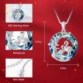 wholesale 925 Sterling Silver Flamingo & Tree of Life Pendant Necklace w/Blue Crystals - Gifts for Her-0-4