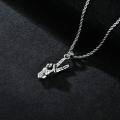 wholesale 925 Sterling Silver OXIDIZED MATTE VICTORY GESTURE MEN'S PENDANT NECKLACE (55+5CM) - KIDS' GIFTS-0-4