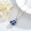 wholesale 925 Sterling Silver Blue Crystal Heart Pendant She believed she could Inspirational Quote Necklace-0-2