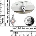 wholesale 925 Sterling Silver Pink Crystal Heart Urn Pendant Memorial Keepsake Necklace-0-2