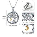 wholesale 925 Sterling Silver Oxidized Tree of Life Moon Charm Family Heritage Necklace-0-2
