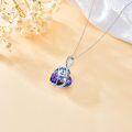 wholesale 925 Sterling Silver Purple Sapphire Ballerina Pendant Necklace with Heart Crystal - Mothers Day Gifts for Her-0-4