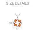 wholesale 925 Sterling Silver Orange Maple Leaf Circle Pendant Necklace with Chain - Jewelry for Women and Girls (Gift Box Included)-0-2