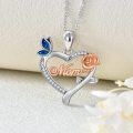 wholesale 925 Sterling Silver Heart Rose Mom Pendant Necklace s for Women Mothers Day Birthdays-0-1