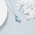 wholesale 925 Sterling Silver Blue Crystal Dolphin Pendant Necklace s for Women-0-2