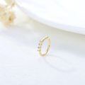 wholesale Gold 14K Gold Cubic Zirconia Nose Ring 3 Stone Hinged Hoop 9mm 20G Fine -0-3