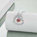 wholesale 925 Sterling Silver Heart with Red Crystal Apple Pendant Necklace - Teacher Gift for Women's Fashion Jewelry-0-3