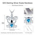 wholesale 925 Sterling Silver Blue Crystal Koala Pendant Necklace - Adorable s for Her-0-4