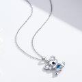 wholesale 925 Sterling Silver Blue Crystal Koala Pendant Necklace - Adorable s for Her-0-5