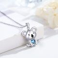 wholesale 925 Sterling Silver Blue Crystal Koala Pendant Necklace - Adorable s for Her-0-6