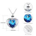 wholesale 925 Sterling Silver Blue Crystal Heart Angel Wings Keepsake Pendant Necklace with Funnel and Fill Tool - Memorial Jewelry for Ashes-0-5