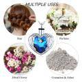 wholesale 925 Sterling Silver Blue Crystal Heart Angel Wings Keepsake Pendant Necklace with Funnel and Fill Tool - Memorial Jewelry for Ashes-0-6