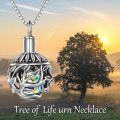 wholesale 925 Sterling Silver Rainbow Crystal Tree of Life Pendant Necklace Celtic Jewelry-0-2