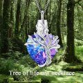 wholesale Sterling Silver Crystal Heart Tree of Life Urn Necklace for Ashes - Rhodium Plated-0-4