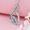 wholesale 925 Sterling Silver Abalone Shell Butterfly Pendant Necklace for Women Girls-0-4