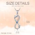 wholesale 925 Sterling Silver Infinity Heart Dolphins MOM Pendant Necklace for Women Girls Mom Grandma Wife Birthday Gifts-0-4