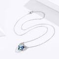 wholesale 925 Sterling Silver Metal Crystal Butterfly Necklace with Blue Stones and 925 Sterling Silver Chain in Gift Box -0-4