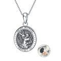 wholesale 925 Sterling Silver Saint Michael Archangel Protection Locket Necklace Gift for Men & Women-0-0