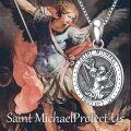 wholesale 925 Sterling Silver Saint Michael Archangel Protection Locket Necklace Gift for Men & Women-0-1