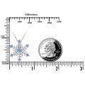 wholesale 925 Sterling Silver Blue Crystal Snowflake Pendant Necklace for Women's Holiday s-0-5