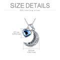 wholesale 925 Sterling Silver Blue Crystal Heart & Crescent Moon Keepsake Jewelry for Ashes - 3D Engraved Locket with Funnel and Fill Tool-0-5
