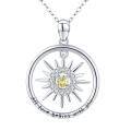 wholesale 925 Sterling Silver Sunflower Charm Pendant Necklaces for Women Girl Couples Best Friend Gift All Love Begins with You Jewelry Accessories-0-0