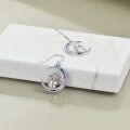 wholesale 925 Sterling Silver Moon & Sisters Hug Charm Dangle Earrings Gift for Sister-0-2