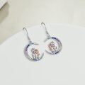 wholesale 925 Sterling Silver Moon & Sisters Hug Charm Dangle Earrings Gift for Sister-0-3