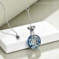 wholesale 925 Sterling Silver Blue Crystal Tree of Life Cremation Jewelry Urn Pendant Necklace for Ashes Women/Men-0-2