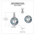 wholesale 925 Sterling Silver Blue Crystal Tree of Life Cremation Jewelry Urn Pendant Necklace for Ashes Women/Men-0-3