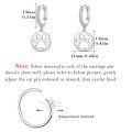wholesale 925 Sterling Silver Hypoallergenic Hoop Earrings with Dog or Cat Paw Print Charm for Women-0-3