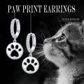 wholesale 925 Sterling Silver Hypoallergenic Hoop Earrings with Dog or Cat Paw Print Charm for Women-0-5