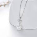 wholesale 925 Sterling Silver CZ & Pearl Drop Necklace - Elegant  for Her-0-3