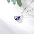 wholesale 925 Sterling Silver Blue Crystal I love you sister Heart Pendant Necklace-0-2